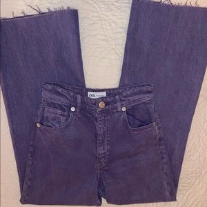 Zara Purple Wide Leg Jeans